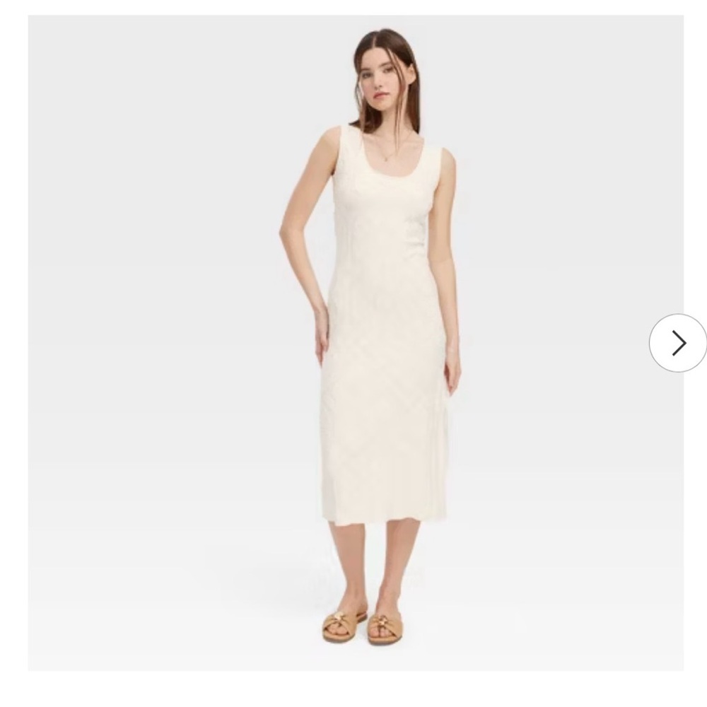 Roller Rabbit x Target , White Midi Dress (Daisy Floral Terry)